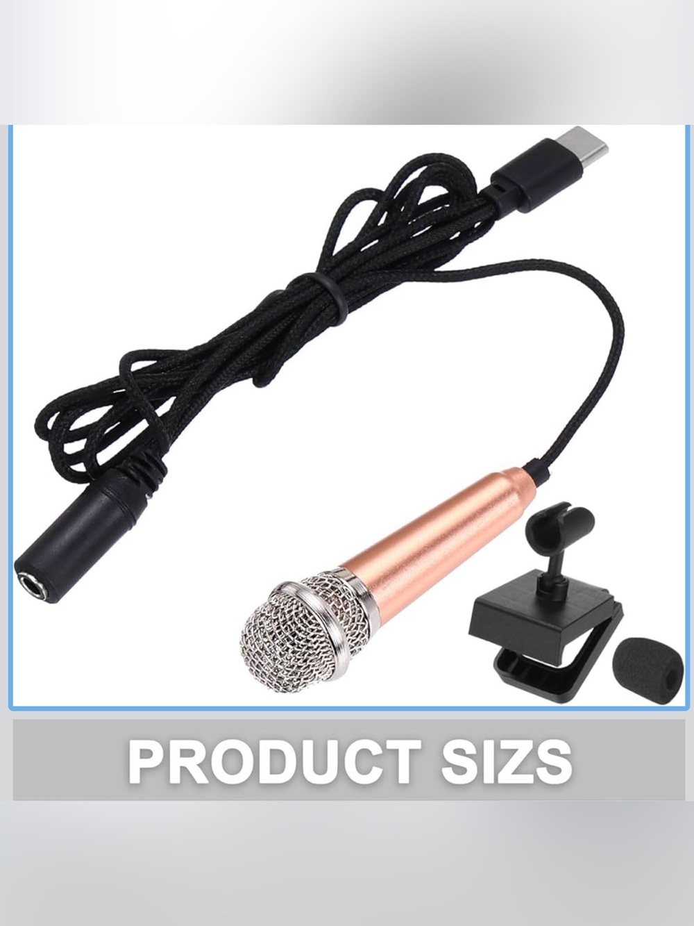 Universal USB-C Wired Mini Microphone - Rose Gold
